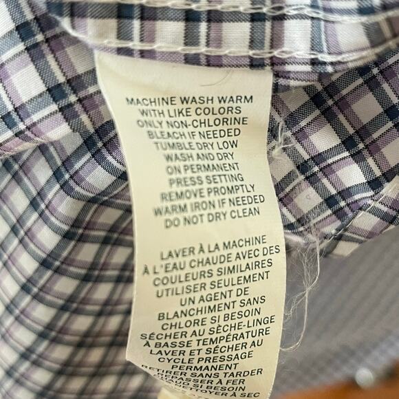 Perry Ellis XXL Non-Iron 100% Cotton Long Sleeve Button Down Shirt - Picture 10 of 10